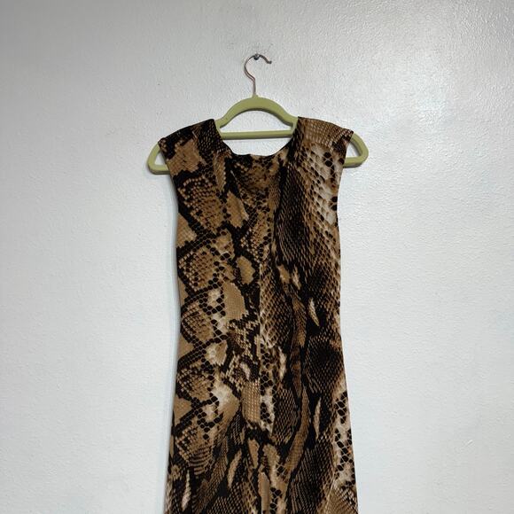 Chico's Tan Front Knot Snakeskin Print Maxi Sz 0.5/6 - Picture 7 of 12